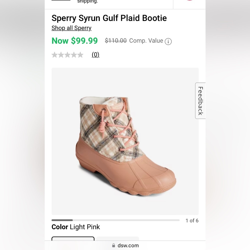 NIB size 8.5 Sperry Syrun Gulf Plaid Bootie